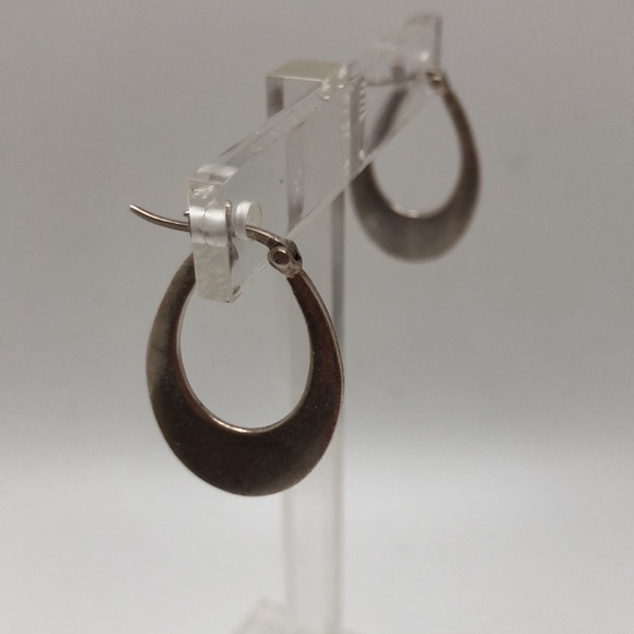 Hoop Earrings Silver Vintage - Picture 5 of 9